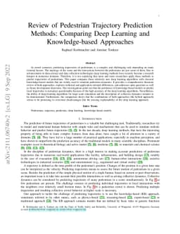 Review of Pedestrian Trajectory Prediction Methods: Comparing Deep
  Learning and Knowledge-based Approaches