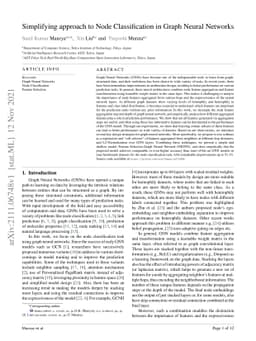 Simplifying approach to Node Classification in Graph Neural Networks