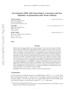 Q-Learning for MDPs with General Spaces: Convergence and Near Optimality
  via Quantization under Weak Continuity
