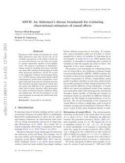ADCB: An Alzheimer's disease benchmark for evaluating observational
  estimators of causal effects