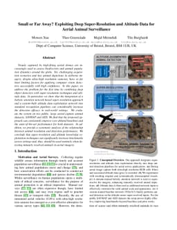 Small or Far Away? Exploiting Deep Super-Resolution and Altitude Data
  for Aerial Animal Surveillance