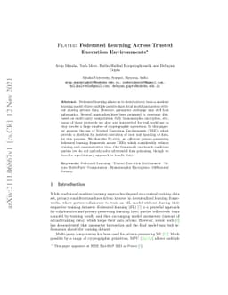 Flatee: Federated Learning Across Trusted Execution Environments