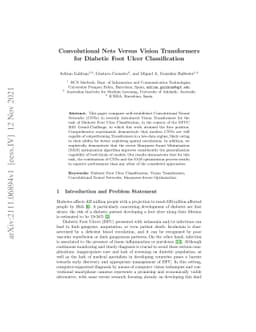 Convolutional Nets Versus Vision Transformers for Diabetic Foot Ulcer
  Classification