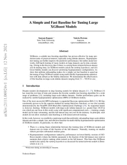 A Simple and Fast Baseline for Tuning Large XGBoost Models