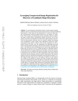 Leveraging Unsupervised Image Registration for Discovery of Landmark
  Shape Descriptor