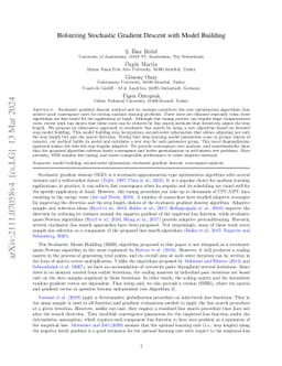 Bolstering Stochastic Gradient Descent with Model Building