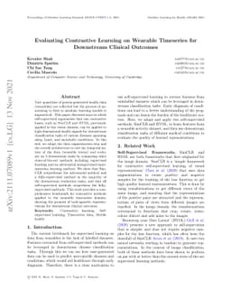 Evaluating Contrastive Learning on Wearable Timeseries for Downstream
  Clinical Outcomes