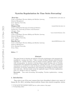 Nyström Regularization for Time Series Forecasting
