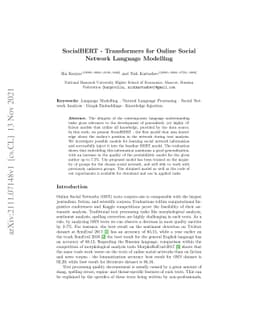 SocialBERT -- Transformers for Online SocialNetwork Language Modelling