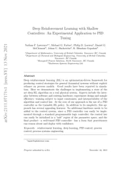 Deep Reinforcement Learning with Shallow Controllers: An Experimental
  Application to PID Tuning