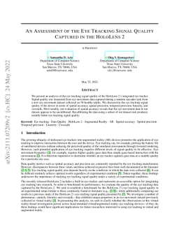 An Assessment of the Eye Tracking Signal Quality Captured in the
  HoloLens 2