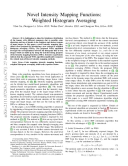 Novel Intensity Mapping Functions: Weighted Histogram Averaging