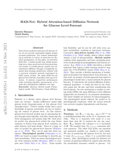HAD-Net: Hybrid Attention-based Diffusion Network for Glucose Level
  Forecast