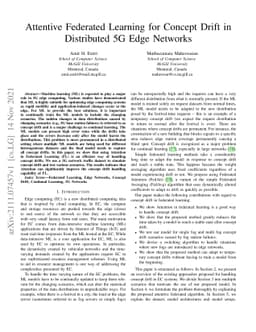 Attentive Federated Learning for Concept Drift in Distributed 5G Edge
  Networks