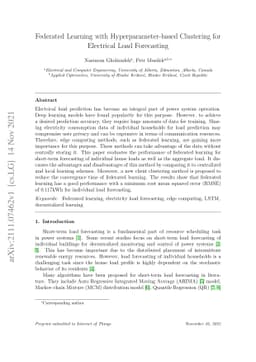 Federated Learning with Hyperparameter-based Clustering for Electrical
  Load Forecasting