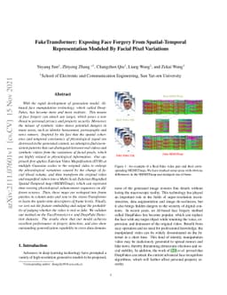 FakeTransformer: Exposing Face Forgery From Spatial-Temporal
  Representation Modeled By Facial Pixel Variations