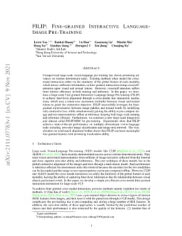 FILIP: Fine-grained Interactive Language-Image Pre-Training