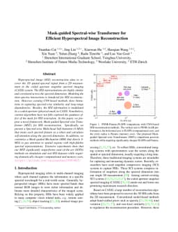Mask-guided Spectral-wise Transformer for Efficient Hyperspectral Image
  Reconstruction