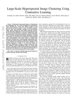Large-Scale Hyperspectral Image Clustering Using Contrastive Learning