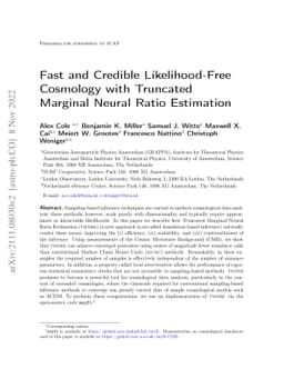 Fast and Credible Likelihood-Free Cosmology with Truncated Marginal
  Neural Ratio Estimation