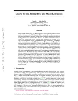 Coarse-to-fine Animal Pose and Shape Estimation