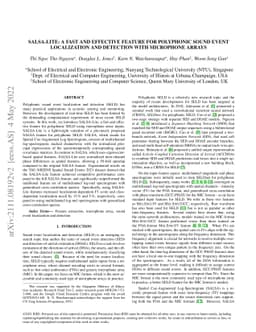 SALSA-Lite: A Fast and Effective Feature for Polyphonic Sound Event
  Localization and Detection with Microphone Arrays