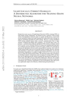 Learn Locally, Correct Globally: A Distributed Algorithm for Training
  Graph Neural Networks
