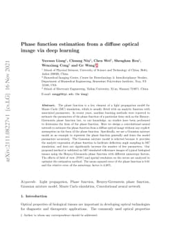 Phase function estimation from a diffuse optical image via deep learning