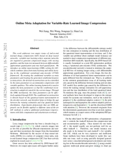 Online Meta Adaptation for Variable-Rate Learned Image Compression