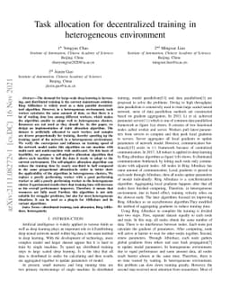Task allocation for decentralized training in heterogeneous environment