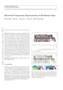 Hierarchical Topometric Representation of 3D Robotic Maps