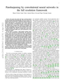 Pansharpening by convolutional neural networks in the full resolution
  framework