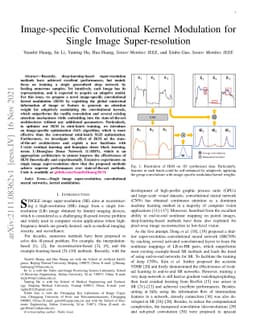 Image-specific Convolutional Kernel Modulation for Single Image
  Super-resolution