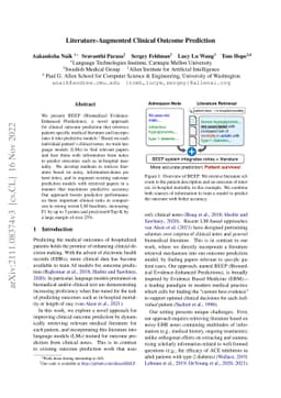 Literature-Augmented Clinical Outcome Prediction