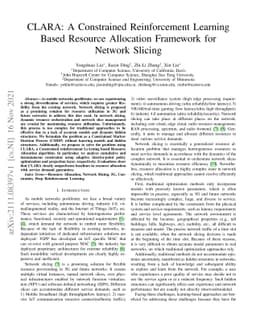 CLARA: A Constrained Reinforcement Learning Based Resource Allocation
  Framework for Network Slicing