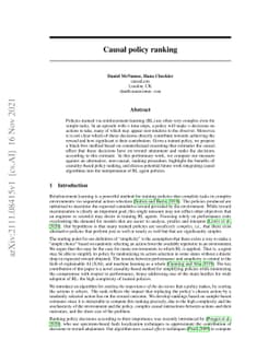 Causal policy ranking