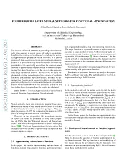 Fourier Neural Networks for Function Approximation