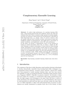 Complementary Ensemble Learning
