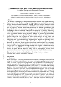 A Spatial-temporal Graph Deep Learning Model for Urban Flood Nowcasting
  Leveraging Heterogeneous Community Features