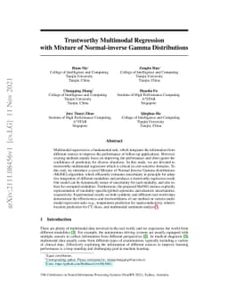 Trustworthy Multimodal Regression with Mixture of Normal-inverse Gamma
  Distributions