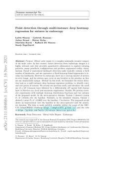 Point detection through multi-instance deep heatmap regression for
  sutures in endoscopy