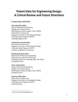 Patent Data for Engineering Design: A Critical Review and Future
  Directions