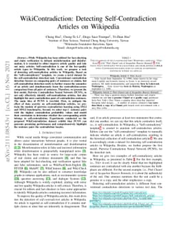 WikiContradiction: Detecting Self-Contradiction Articles on Wikipedia