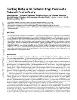 Tracking Blobs in the Turbulent Edge Plasma of a Tokamak Fusion Device