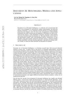 Document AI: Benchmarks, Models and Applications