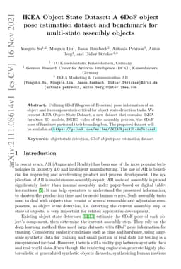 IKEA Object State Dataset: A 6DoF object pose estimation dataset and
  benchmark for multi-state assembly objects