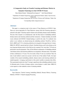 A Comparative Study on Transfer Learning and Distance Metrics in
  Semantic Clustering over the COVID-19 Tweets