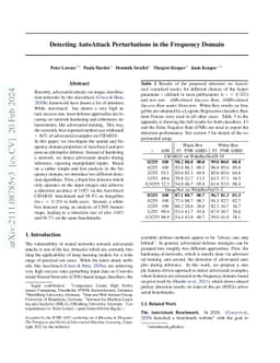 Detecting AutoAttack Perturbations in the Frequency Domain