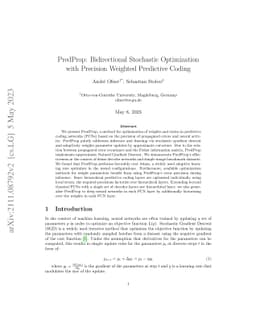 PredProp: Bidirectional Stochastic Optimization with Precision Weighted
  Predictive Coding