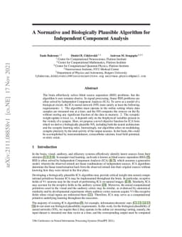 A Normative and Biologically Plausible Algorithm for Independent
  Component Analysis